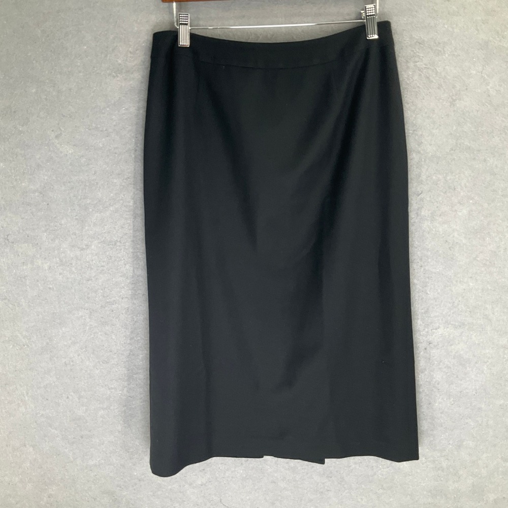 Talbots Pencil Skirt Womens Sz 10 Black‎ Wool Blend Lined Professional Career